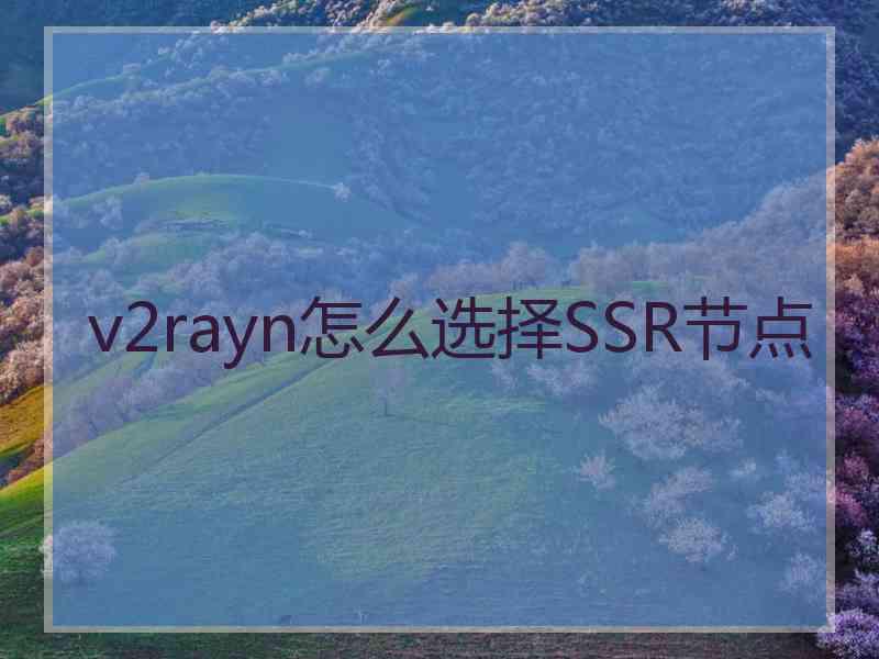 v2rayn怎么选择SSR节点