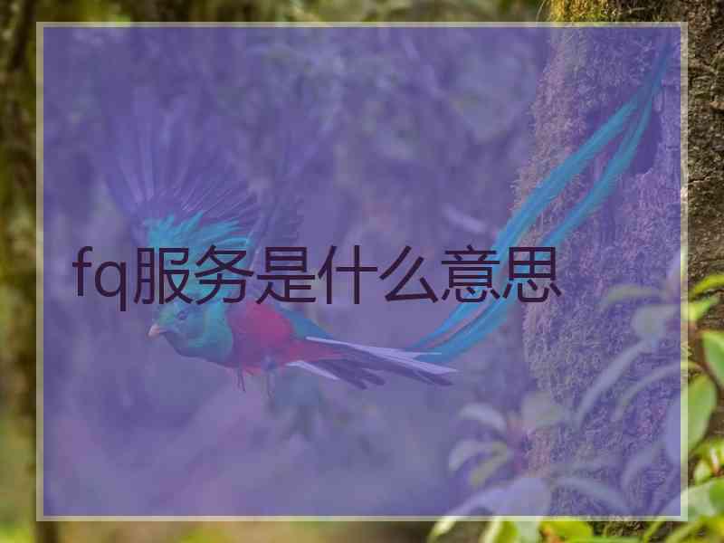 fq服务是什么意思